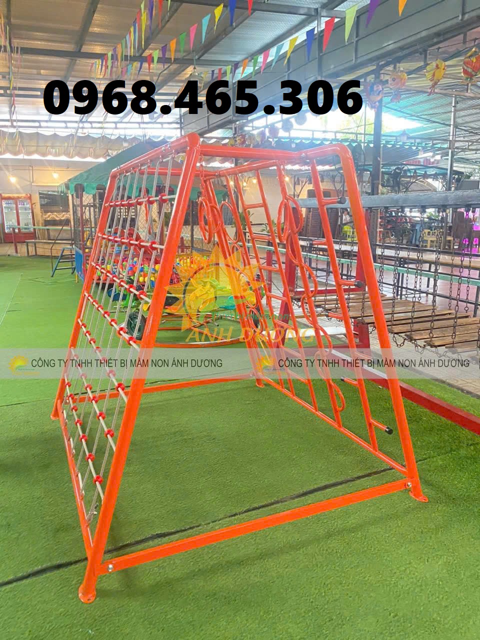 Đu quay 5 con giống, đu quay ngựa trẻ em, thang leo xích đu