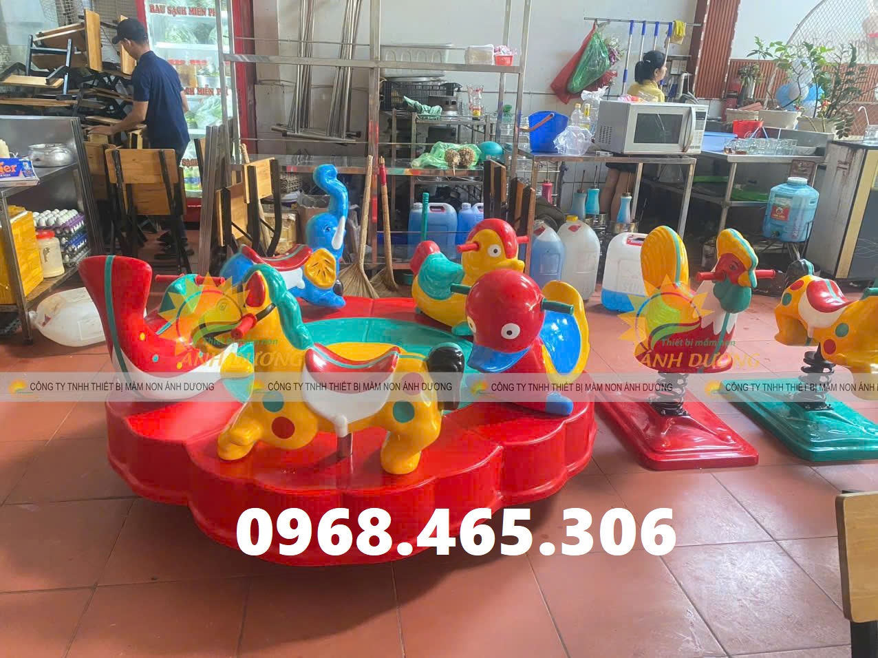 Đu quay 5 con giống, đu quay ngựa trẻ em, thang leo xích đu