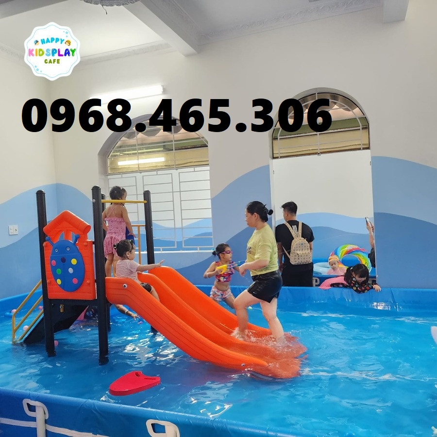 Cầu trượt trẻ em, cầu trượt 2 máng trượt, cầu trượt máng nhựa đôi