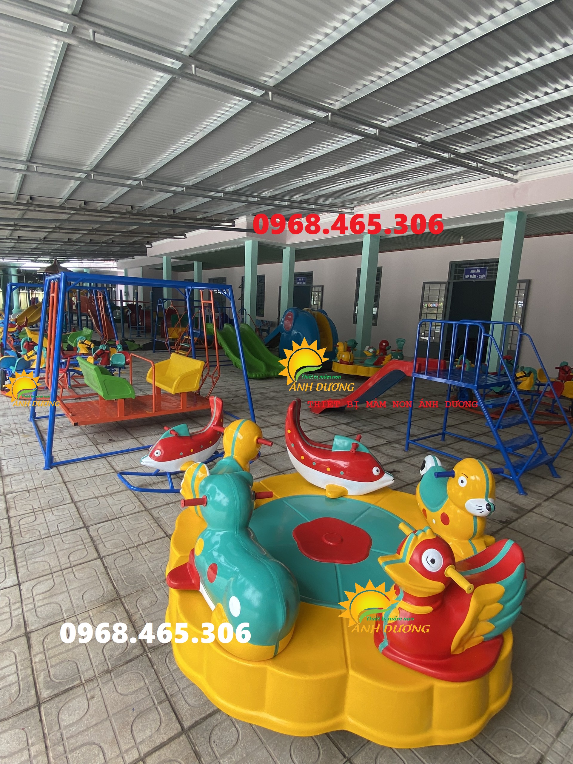 Đu quay trẻ em, đu quay 6 chỗ ngồi, mâm xoay 5 chỗ ngồi
