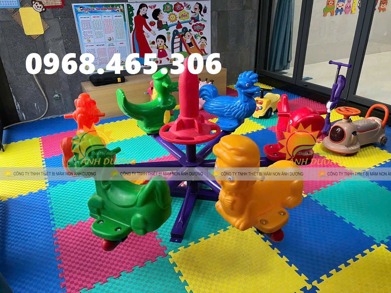 Đu quay trẻ em, đu quay 6 chỗ ngồi, mâm xoay 5 chỗ ngồi