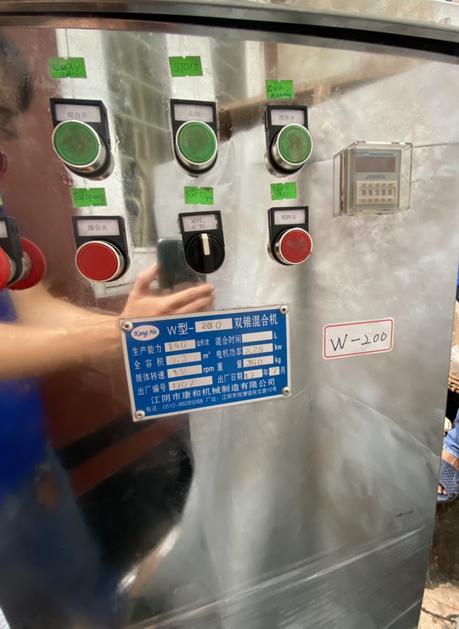 Máy trộn bột lục giác, máy trộn đều bột khô, máy trộn bột 200 lít