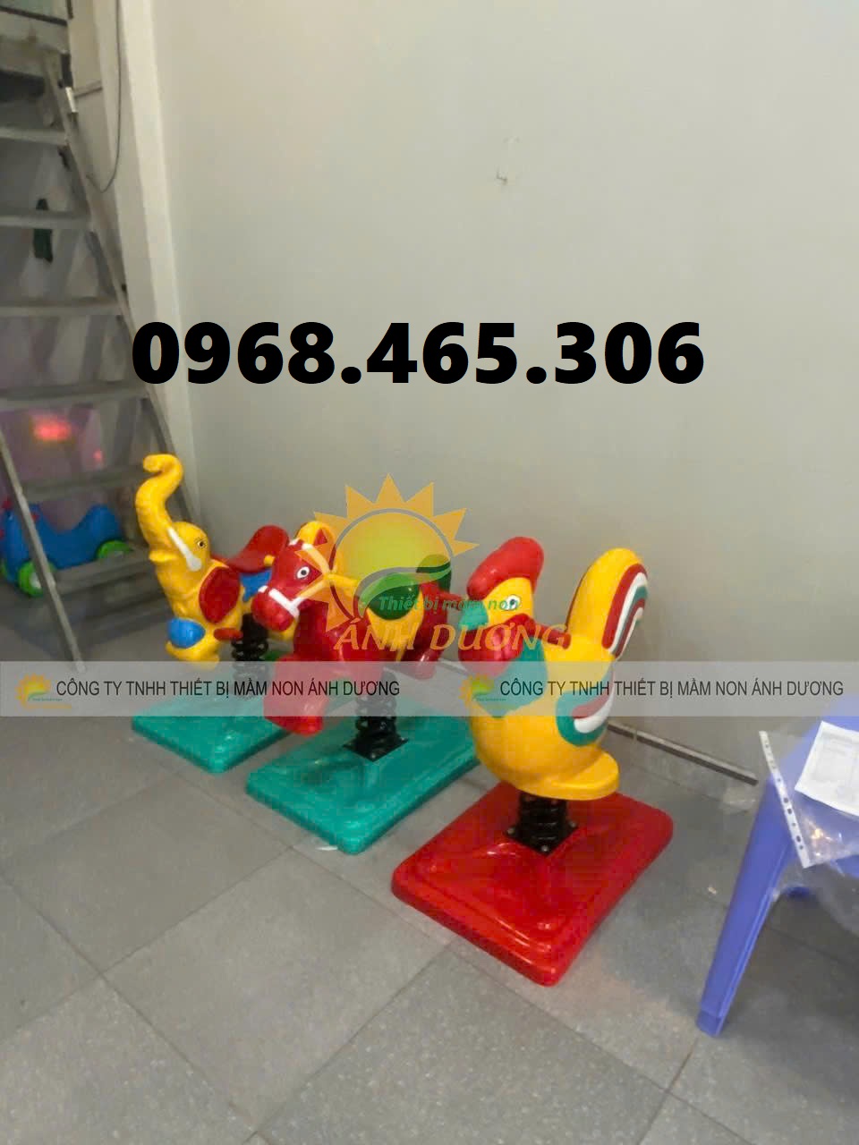 Thú nhún lò xo con ngựa, con gà, con vật nhún lò xo trẻ em