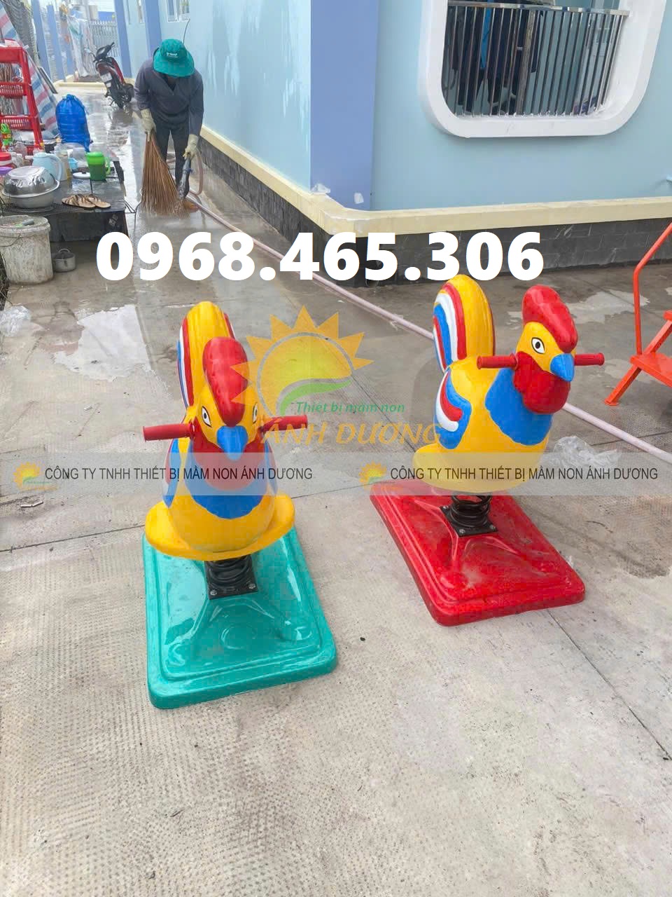 Thú nhún lò xo con ngựa, con gà, con vật nhún lò xo trẻ em