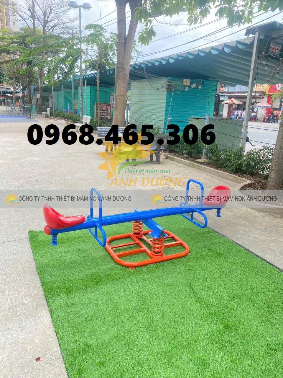 Bập bênh lò xo trẻ em, bập bênh mầm non, bập bênh 2 con cá