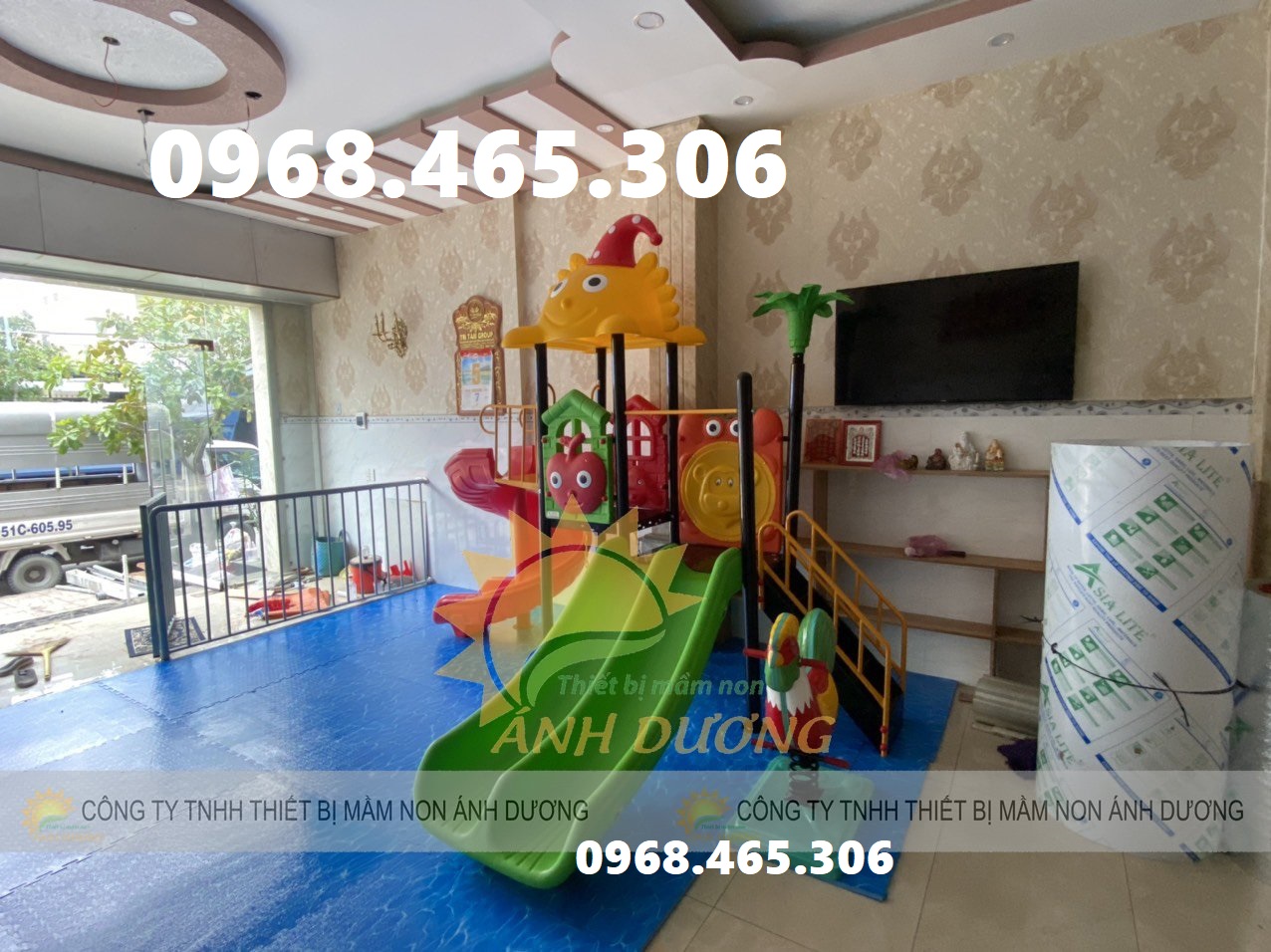 Cầu trượt liên hoàn trẻ em ngoài trời nhập khẩu giá rẻ