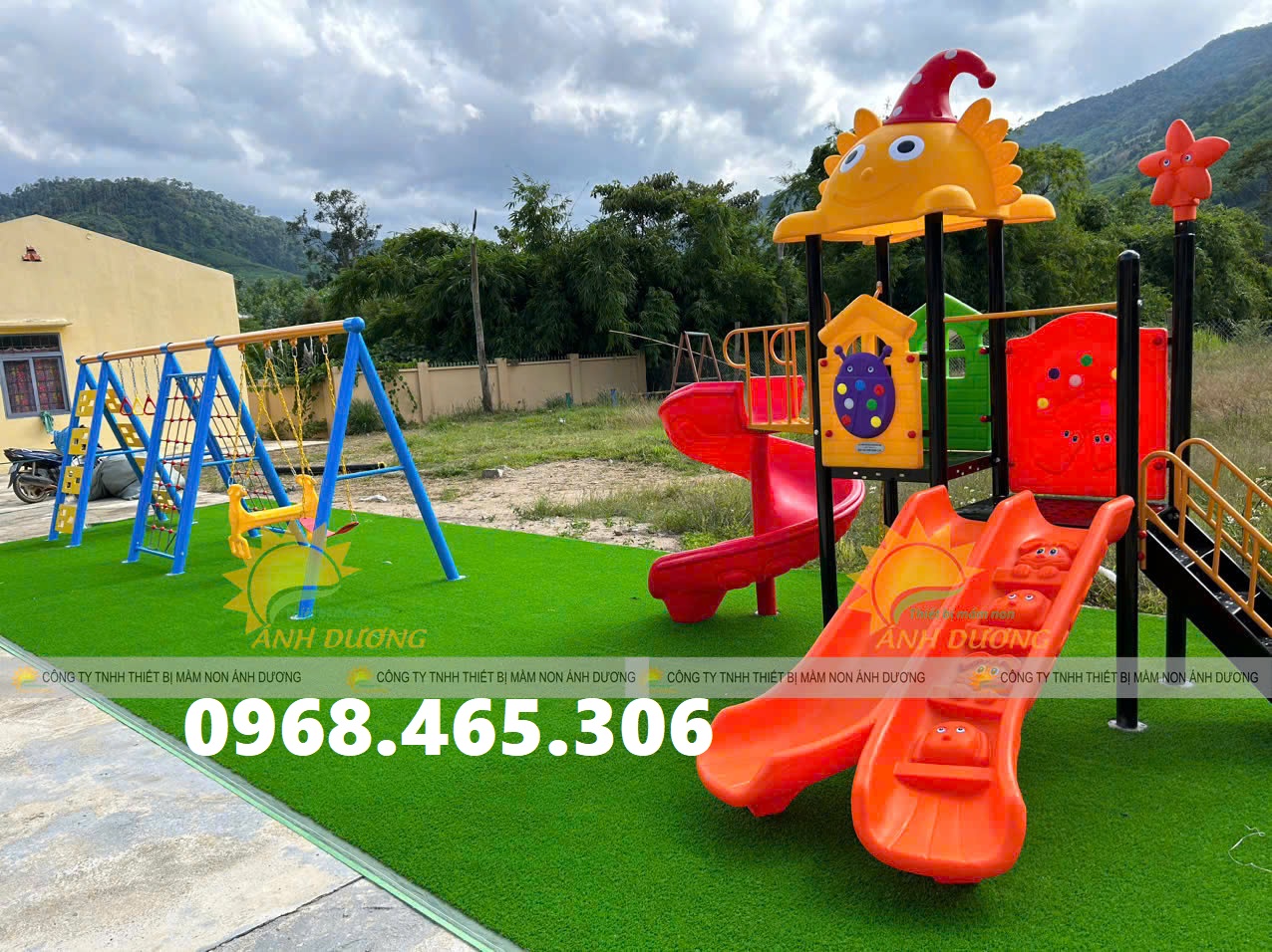 Cầu trượt liên hoàn trẻ em ngoài trời nhập khẩu giá rẻ