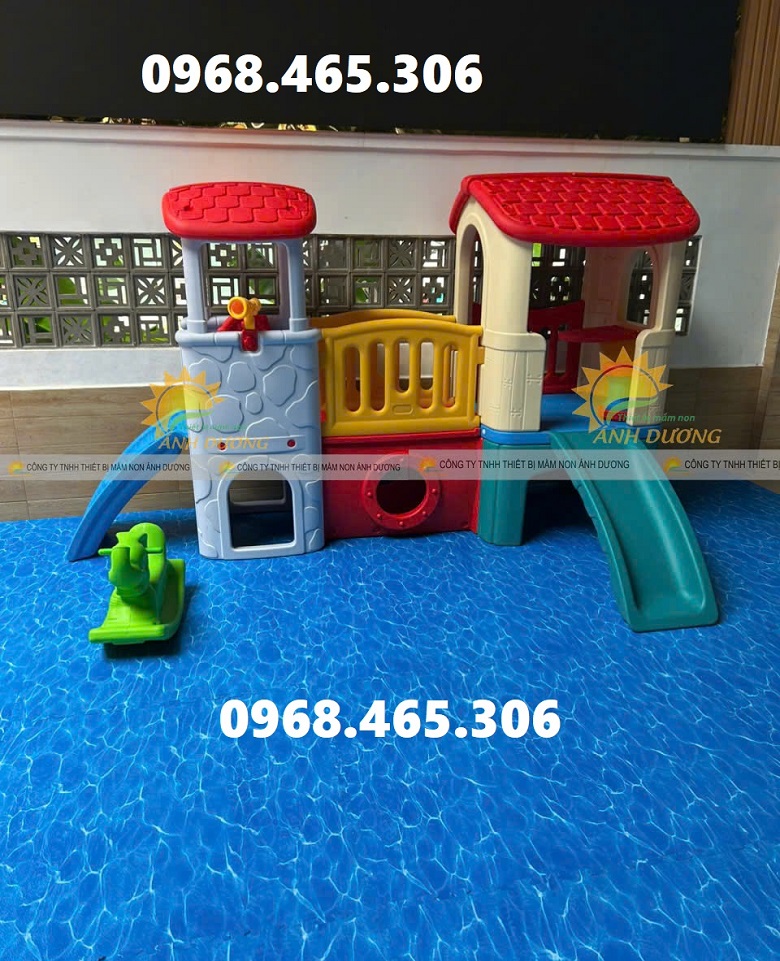 Bộ cầu trượt ngôi nhà trẻ em, nhà leo cầu trượt trẻ em nhập khẩu