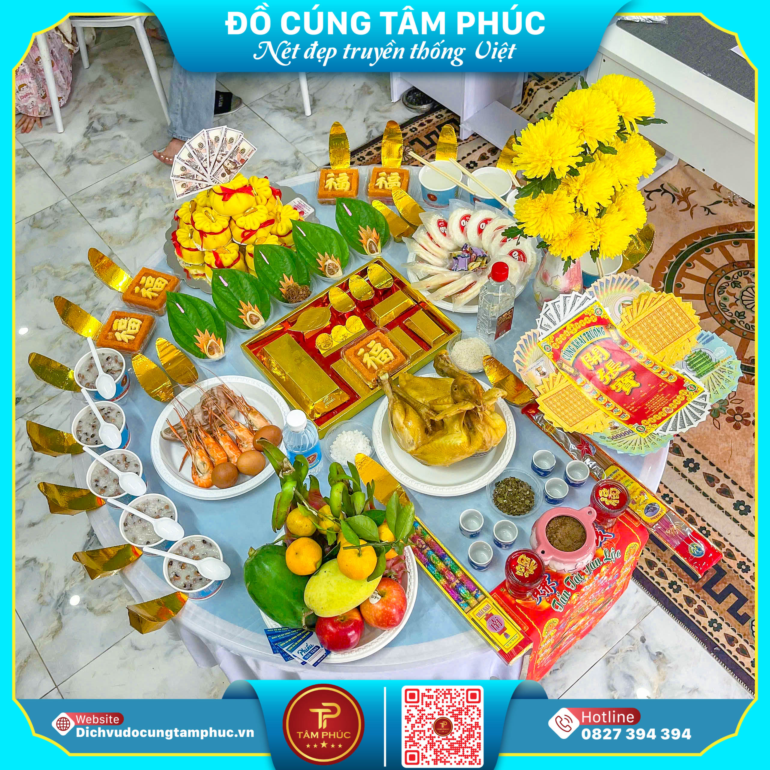 Khai Trương Hồng Phát - Mâm Cúng Trọn Gói Chuẩn Đẹp Từ Tâm Phúc