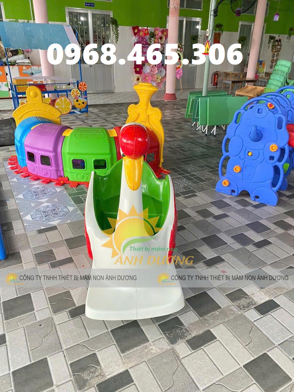 Bập bênh trẻ em, bập bênh thiên nga nhựa, bập bênh lò xo trẻ em,