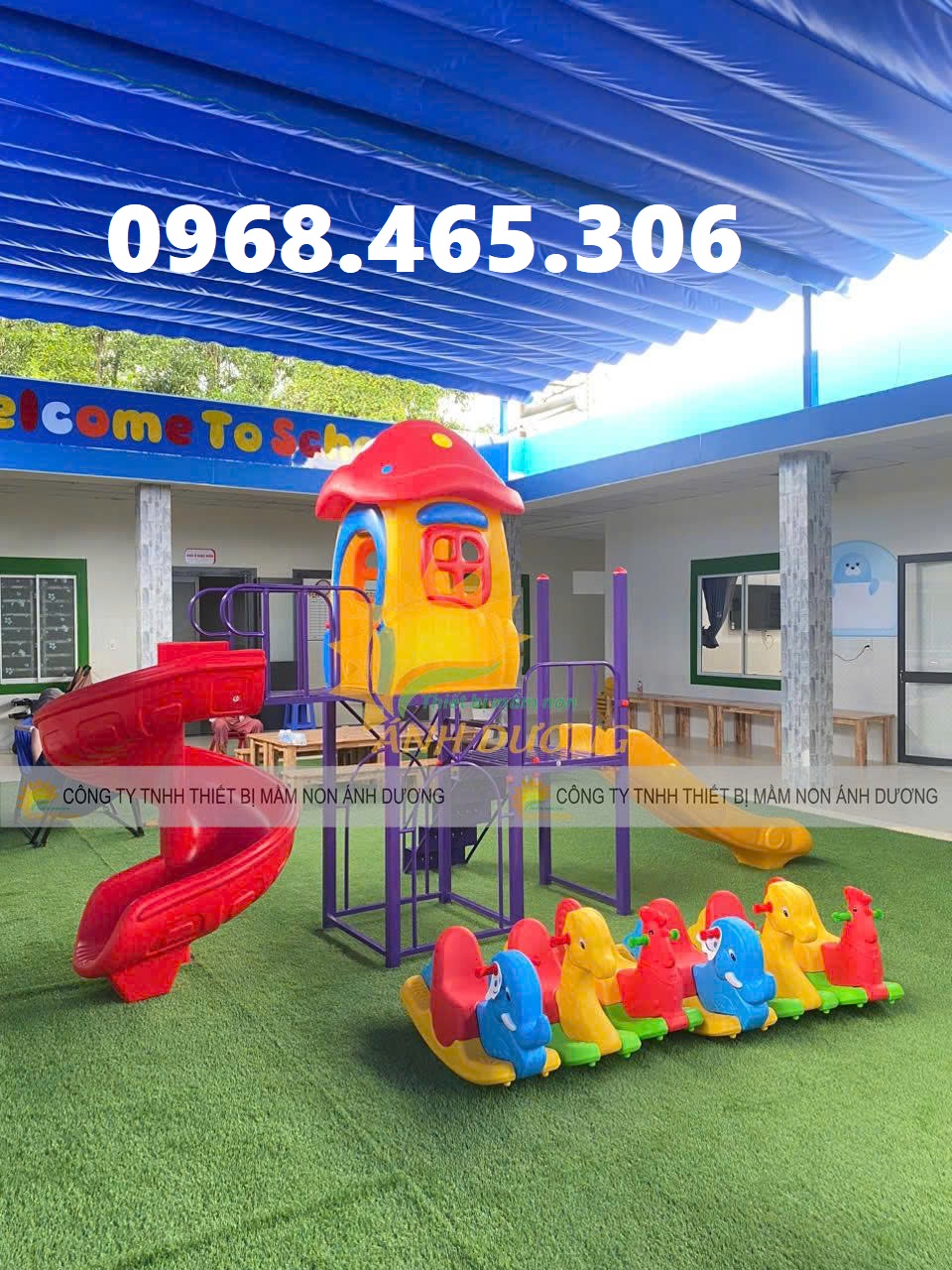 Bộ cầu trượt liên hoàn ngoài trời, cầu trượt trẻ em giá rẻ