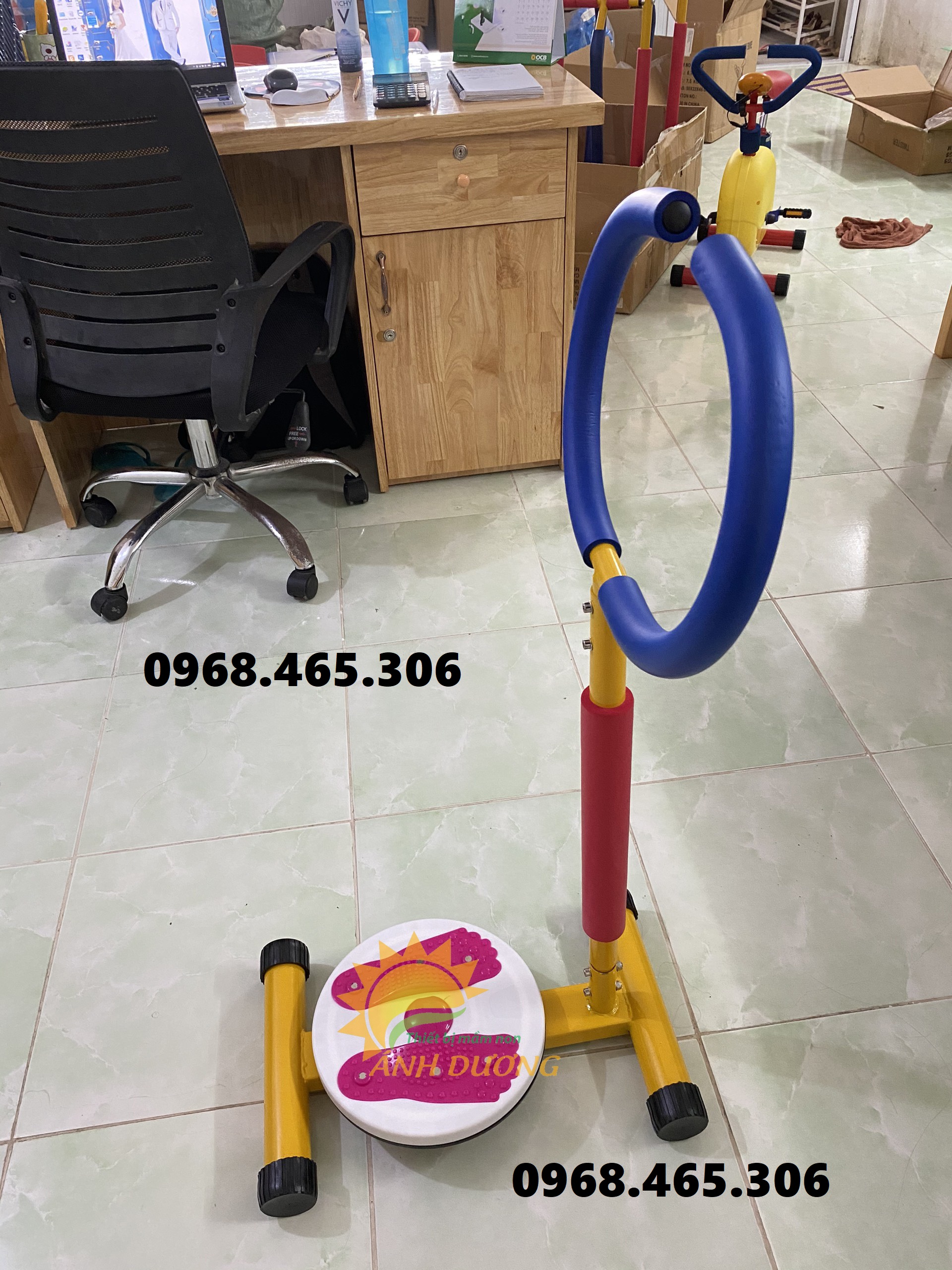 Máy tập gym mầm non, dụng cụ chạy bộ mầm non, xe đạp 3 bánh mầm non