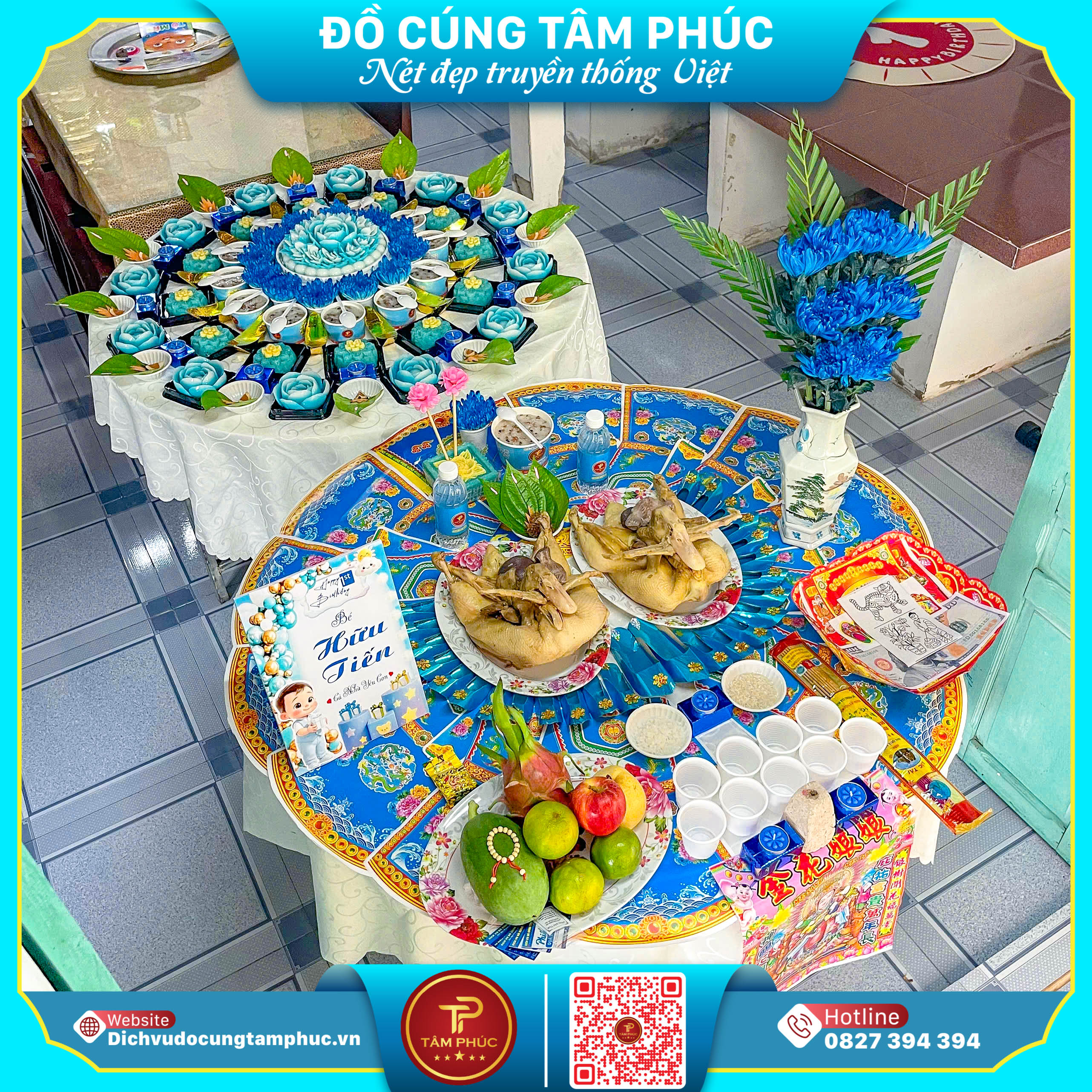 Ý Nghĩa Mâm Cúng Mụ Màu Xanh Dương, Tâm Phúc