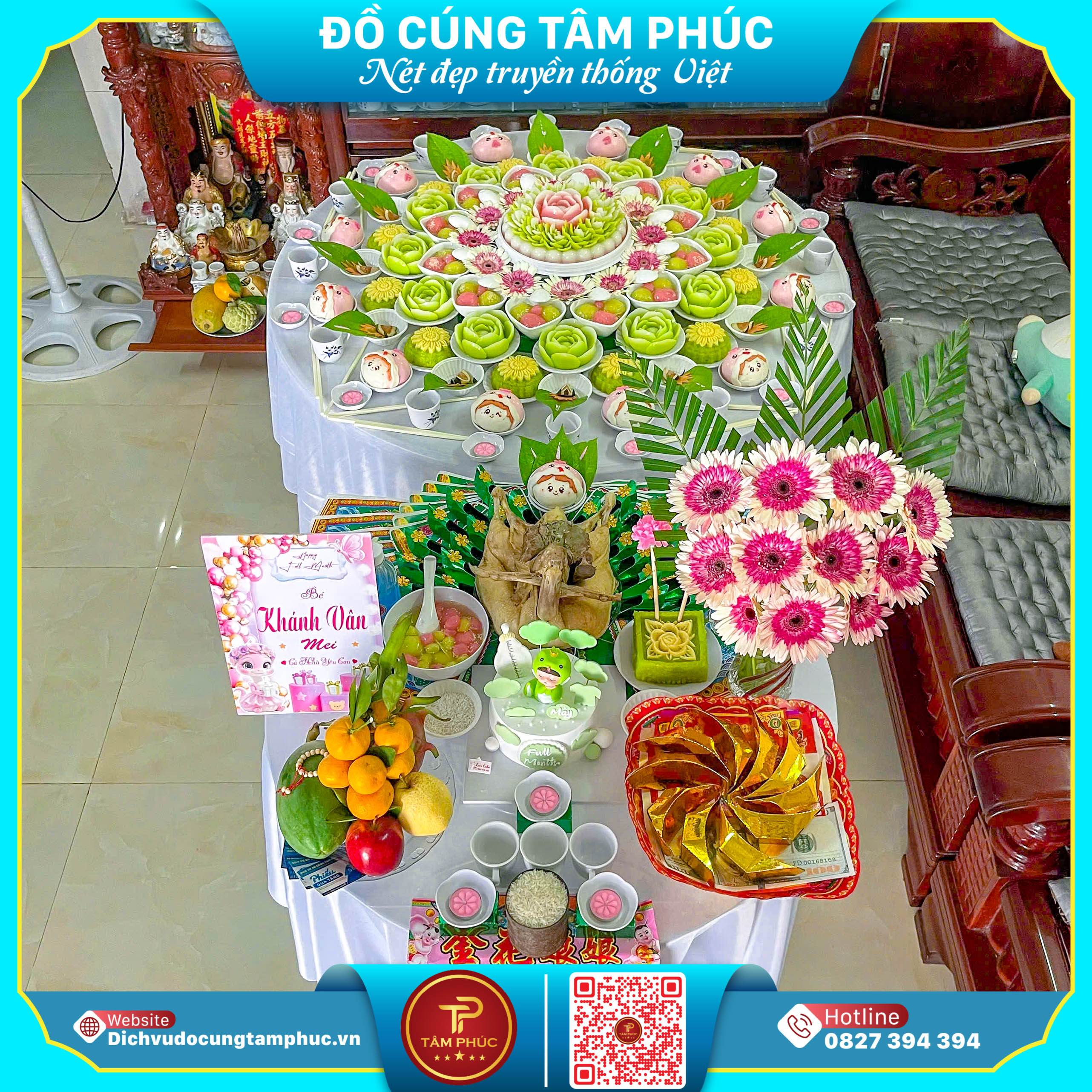 Đặt Mâm Cúng Trọn Gói, Tặng Kèm Bảng Tên Cho Bé Yêu