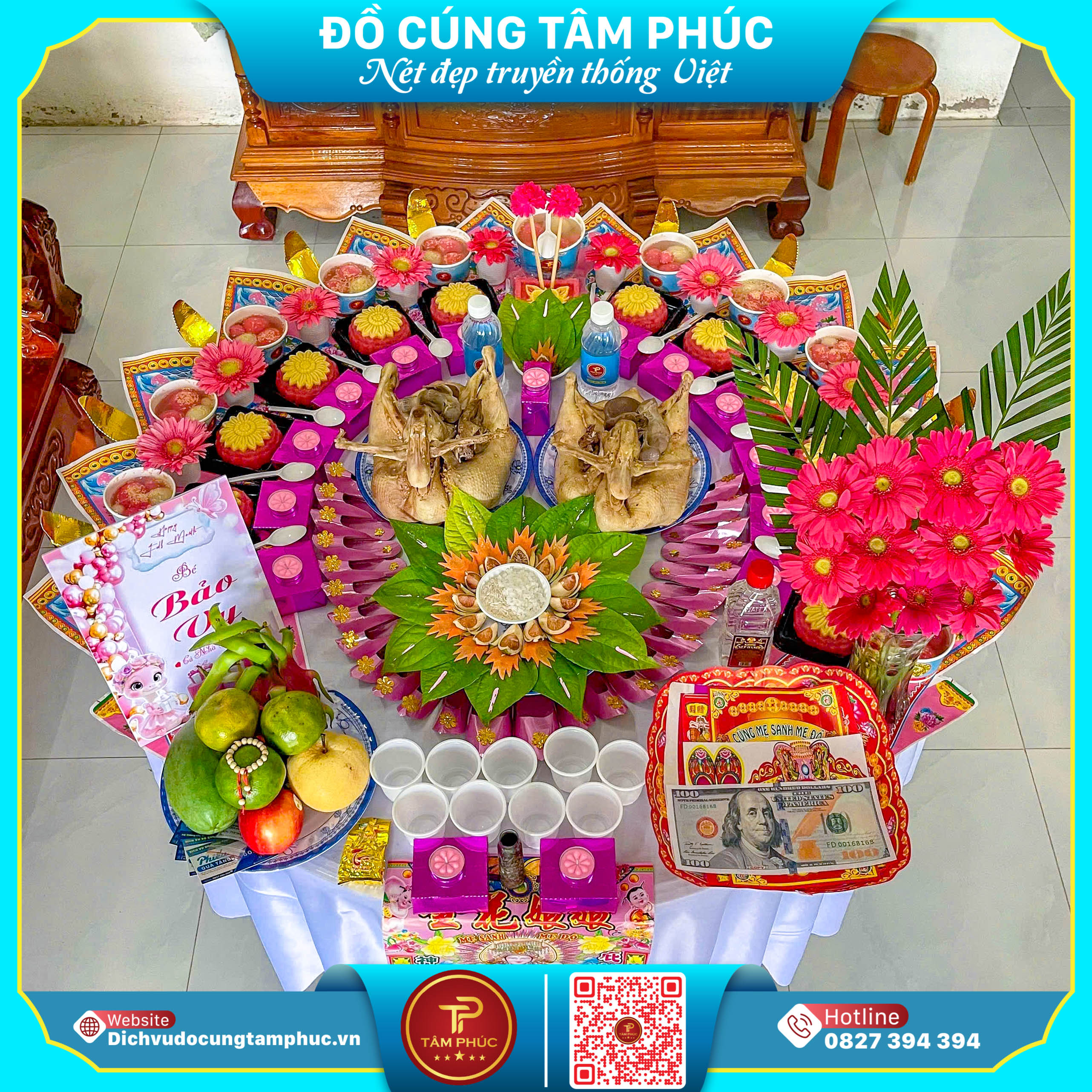 Đặt Mâm Cúng Trọn Gói, Tặng Kèm Bảng Tên Cho Bé Yêu
