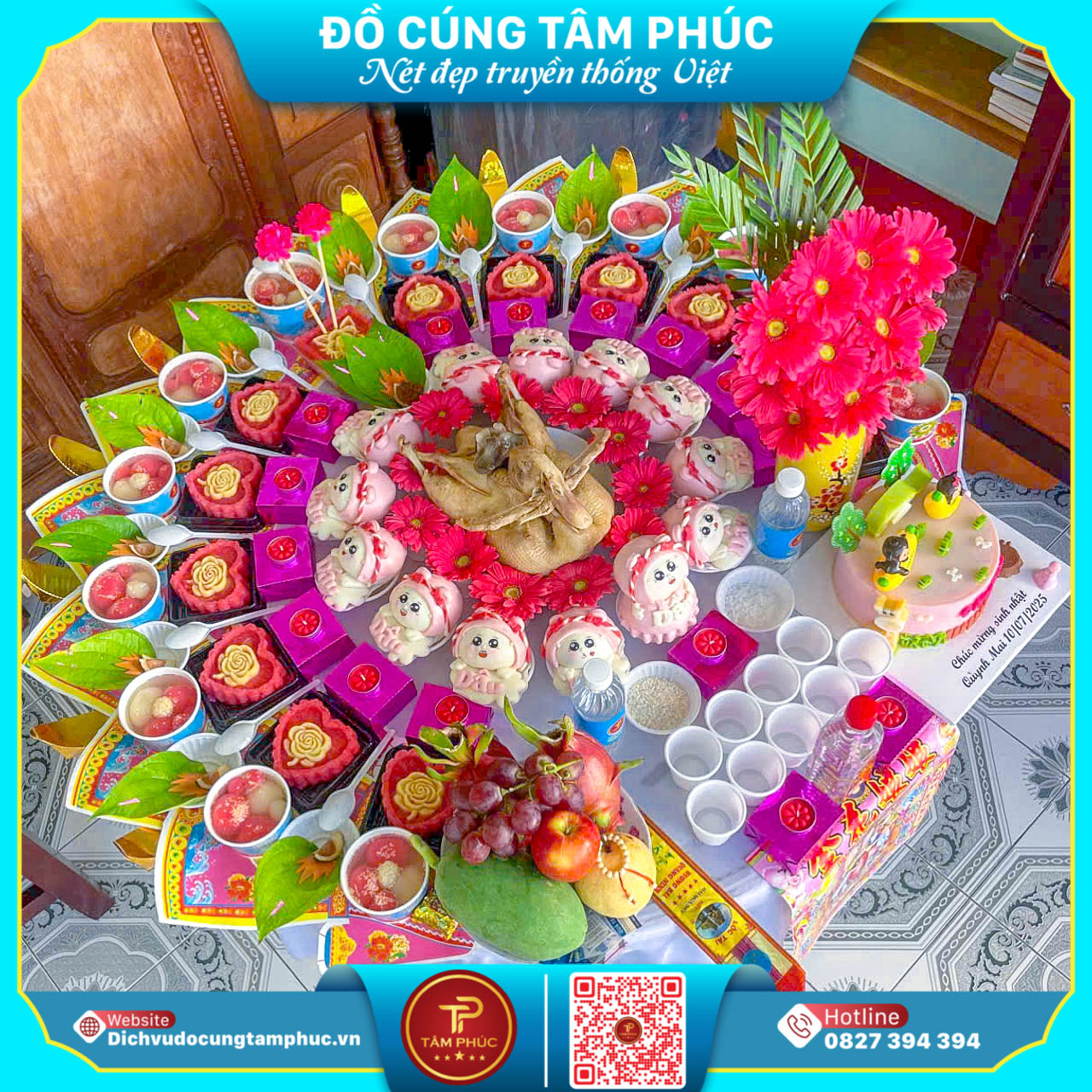 Mâm Cúng Mụ Tone Hồng, Lời Chúc Dịu Dàng Cho Bé Gái