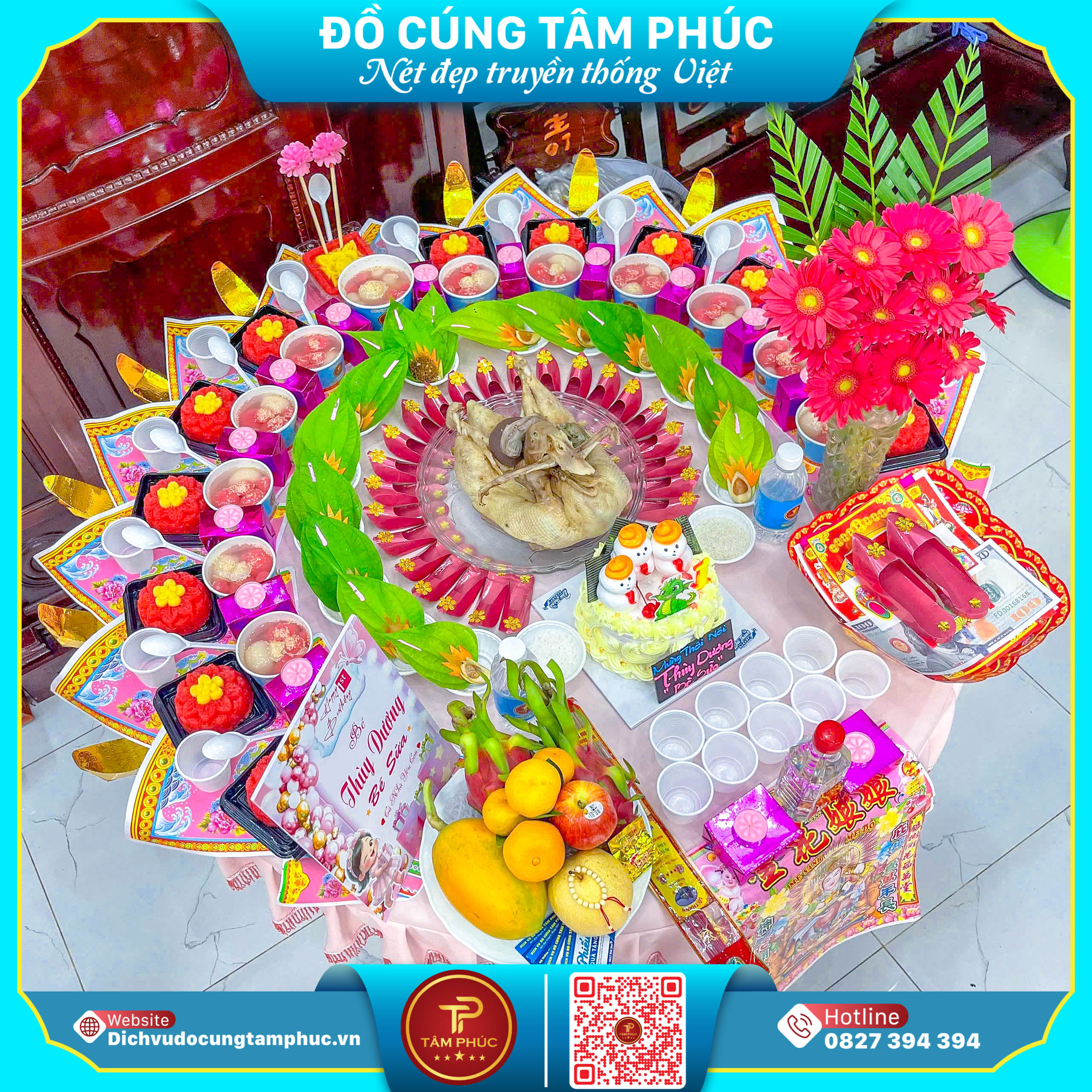 Mâm Cúng Mụ Tone Hồng, Lời Chúc Dịu Dàng Cho Bé Gái