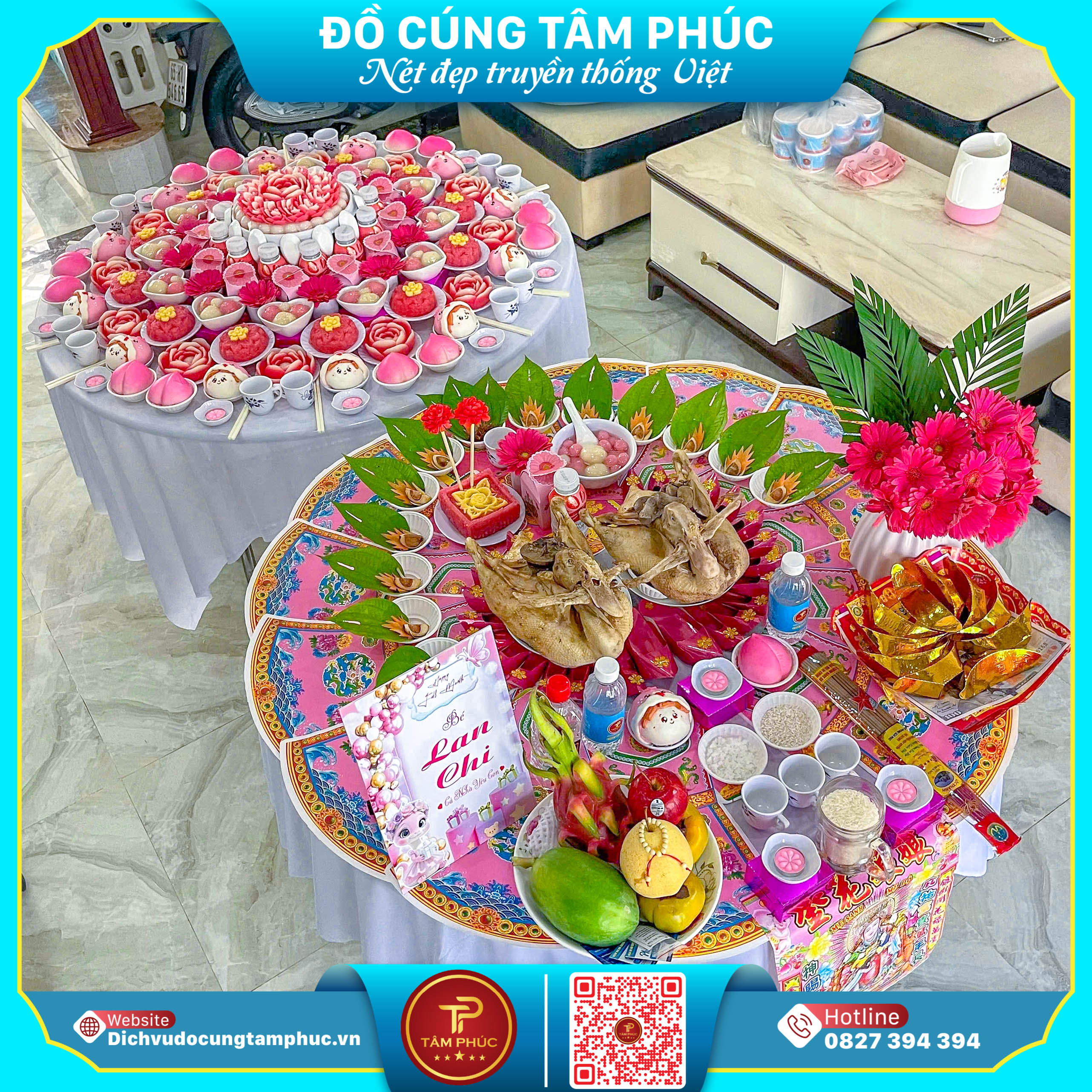 Mâm Cúng Mụ Tone Hồng, Lời Chúc Dịu Dàng Cho Bé Gái