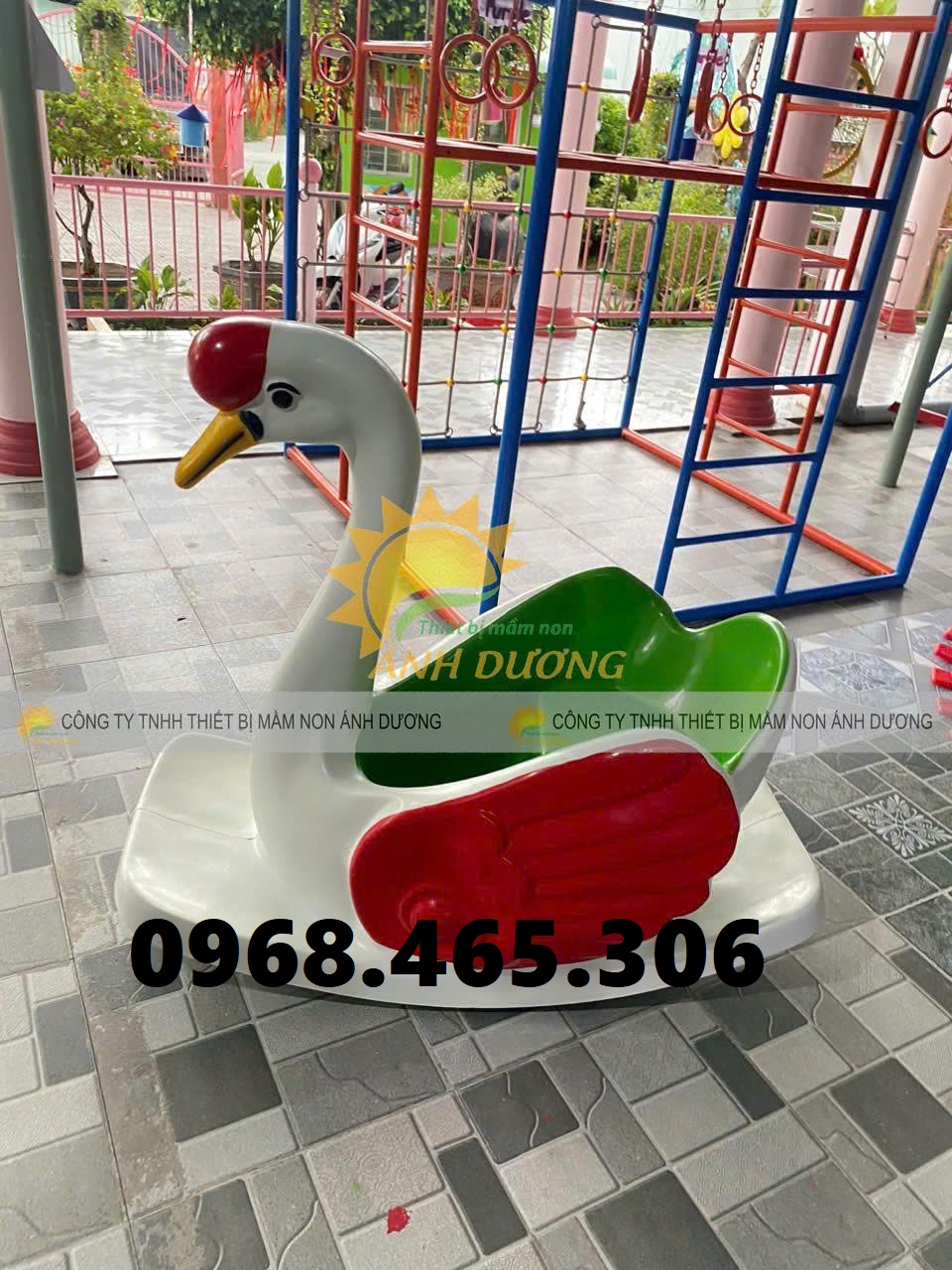 Bập bênh lò xo trẻ em, bập bênh thiên nga mầm non, bập bênh cho bé