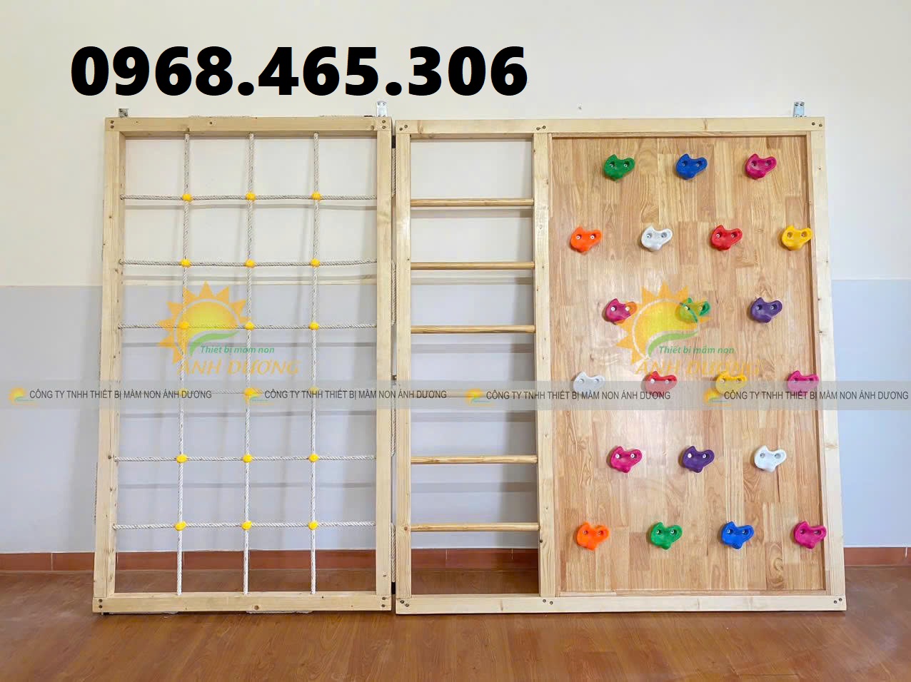 Cầu trượt gỗ liên hoàn trẻ em, bộ liên hoàn gỗ mầm non