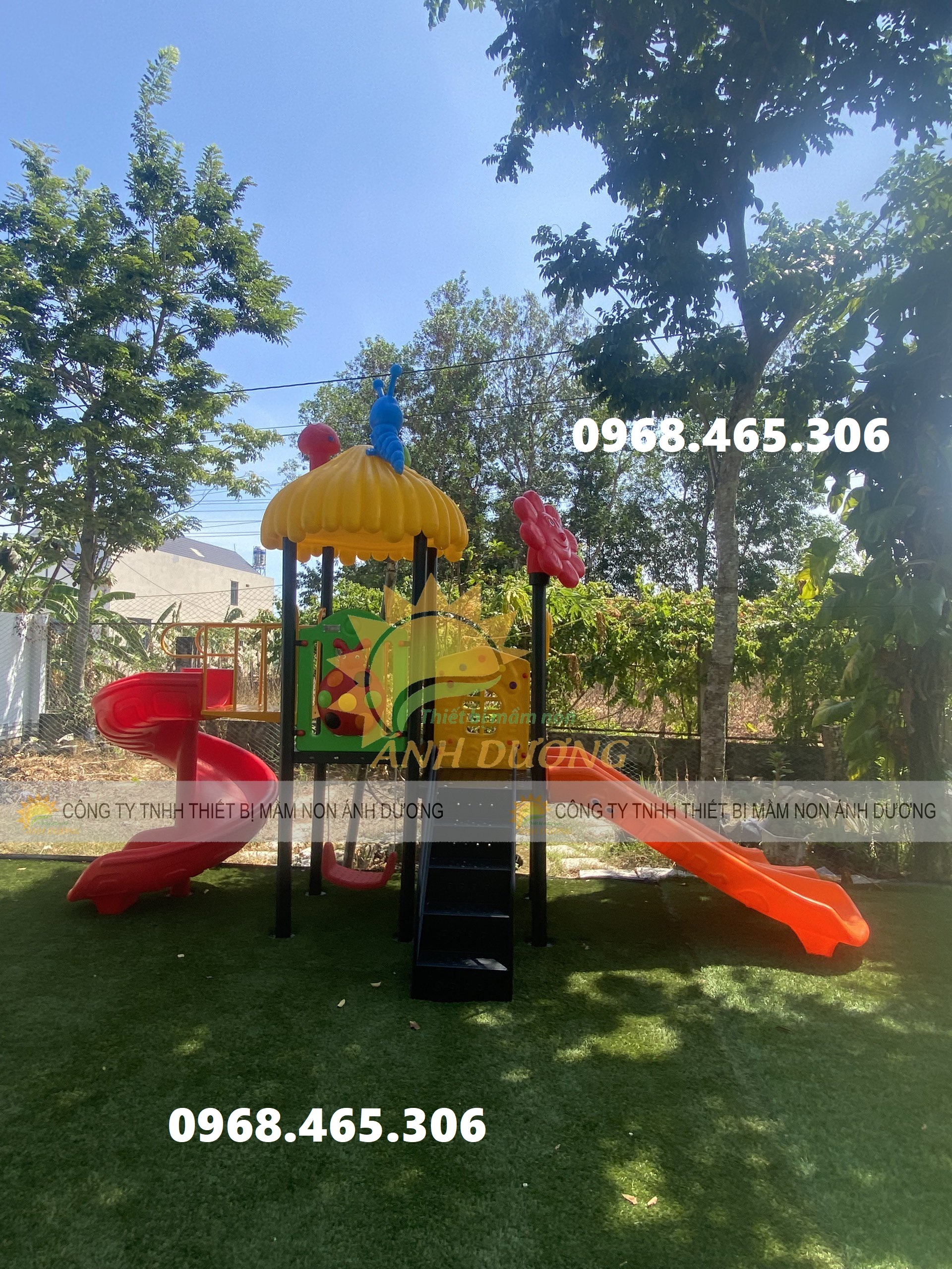 Cầu trượt khu vui chơi trẻ em, cầu trượt mầm non ngoài trời