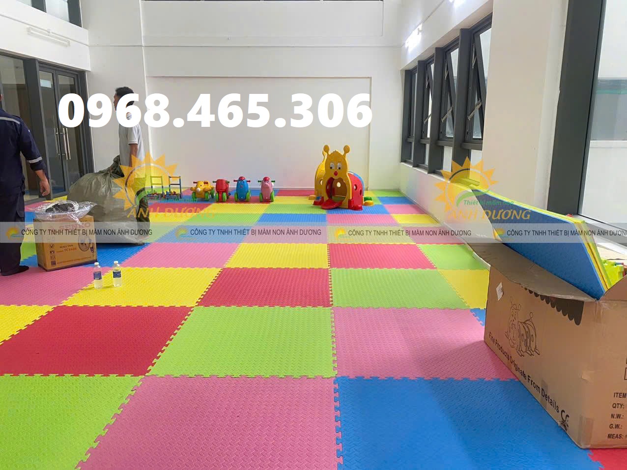Thảm xốp lót sàn khu vui chơi, thảm lót sàn mầm non nhiều màu