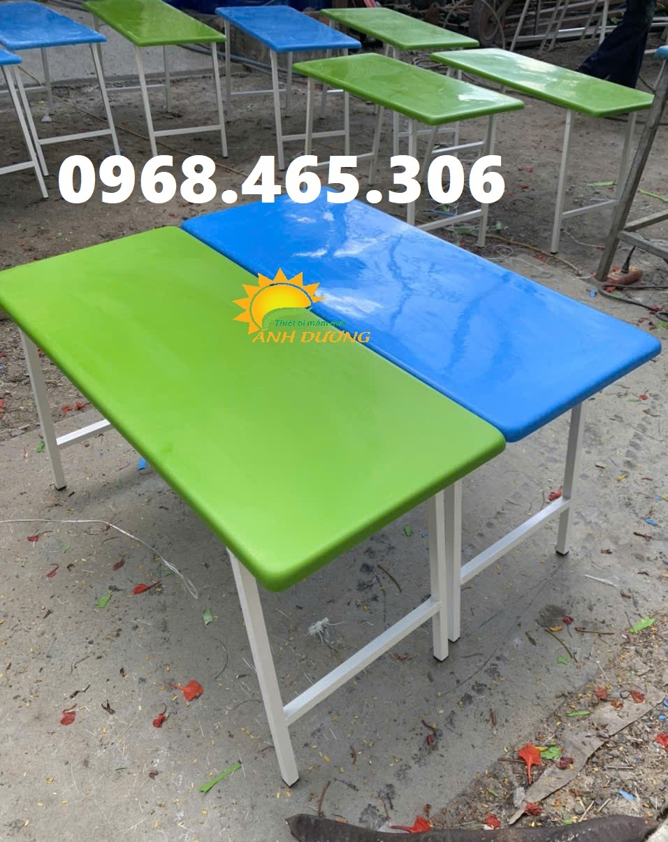 Bàn gỗ mầm non, ghế gỗ mầm non, bàn gập chân mầm non