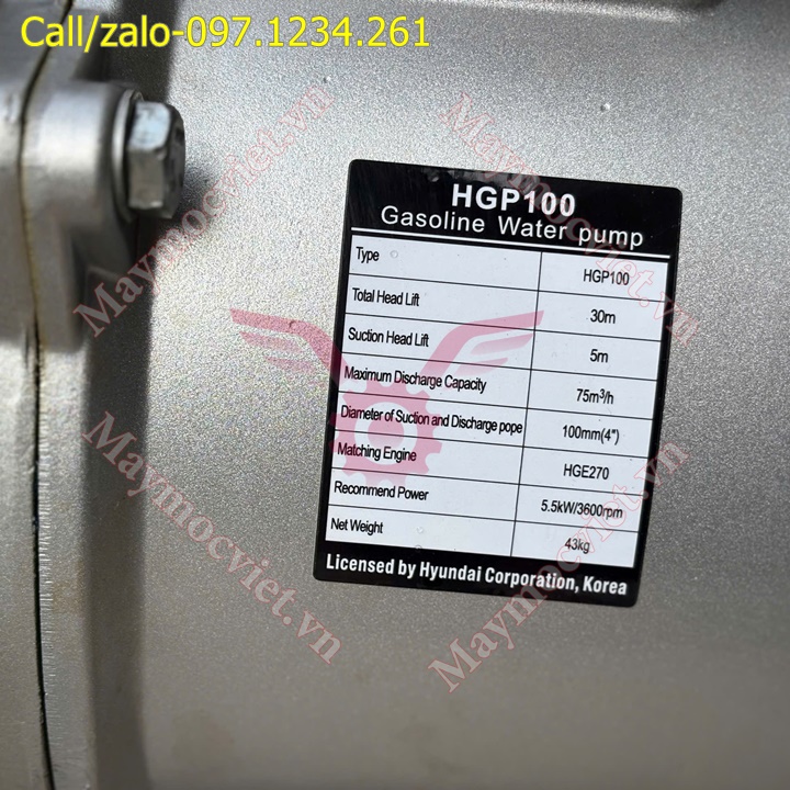 Máy bơm nước 4 thì Rato 15Hp giá rẻ tại HN