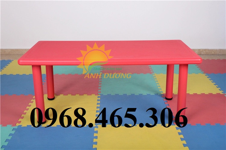 Bàn chữ nhật mầm non, bàn nhựa đúc chữ nhật mầm non, bàn nhựa mầm non