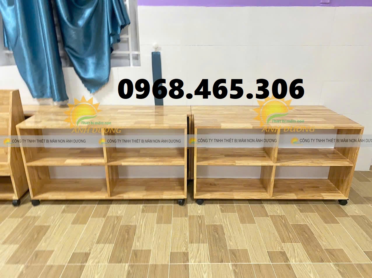 Kệ gỗ mầm non, kệ học liệu mầm non, kệ 3 tầng mầm non giá rẻ