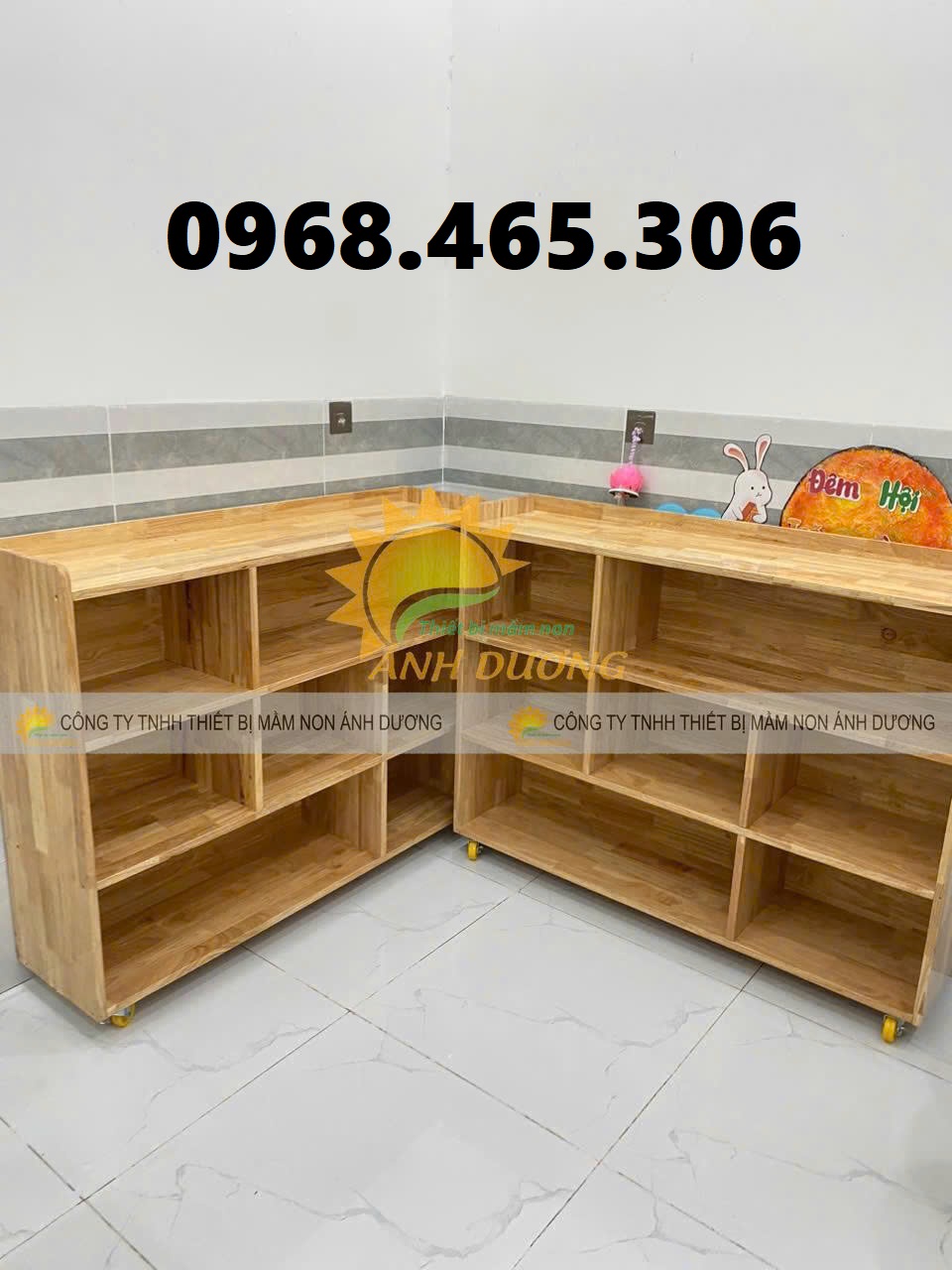 Kệ gỗ mầm non, kệ học liệu mầm non, kệ 3 tầng mầm non giá rẻ