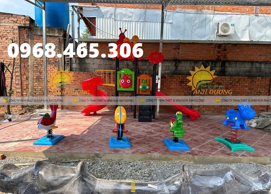 Thú nhún lò xo trẻ em, thú nhún lò xo mầm non, thú nhún con ngựa