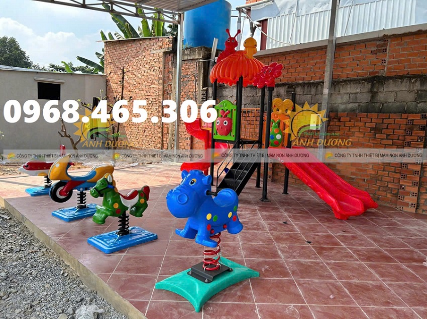 Thú nhún lò xo trẻ em, thú nhún lò xo mầm non, thú nhún con ngựa