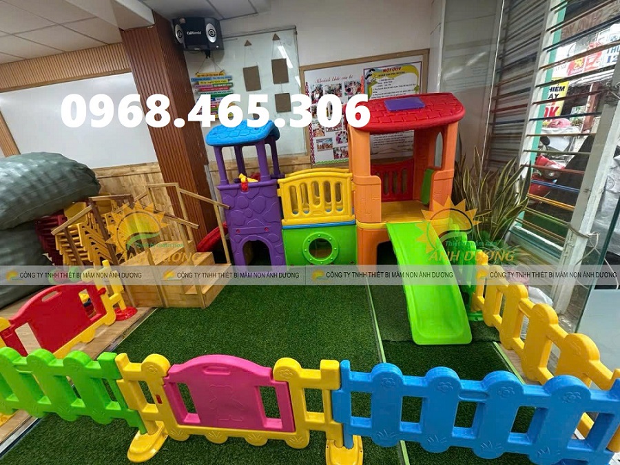 Bộ cầu trượt ngôi nhà trẻ em, nhà khối cầu trượt cho bé