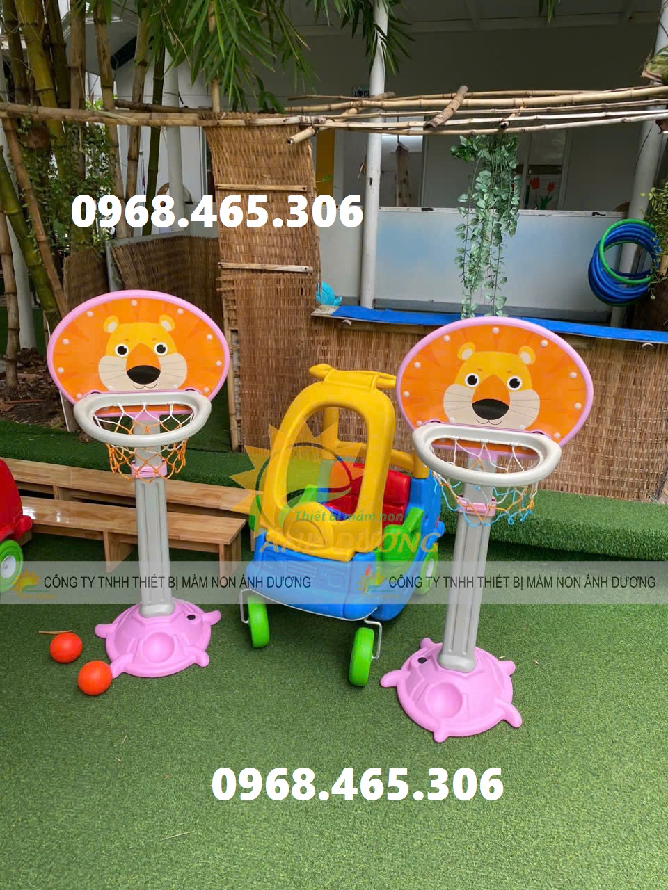 Trụ bóng rổ mầm non, trụ bóng rổ 3 vòng mầm non nhập khẩu