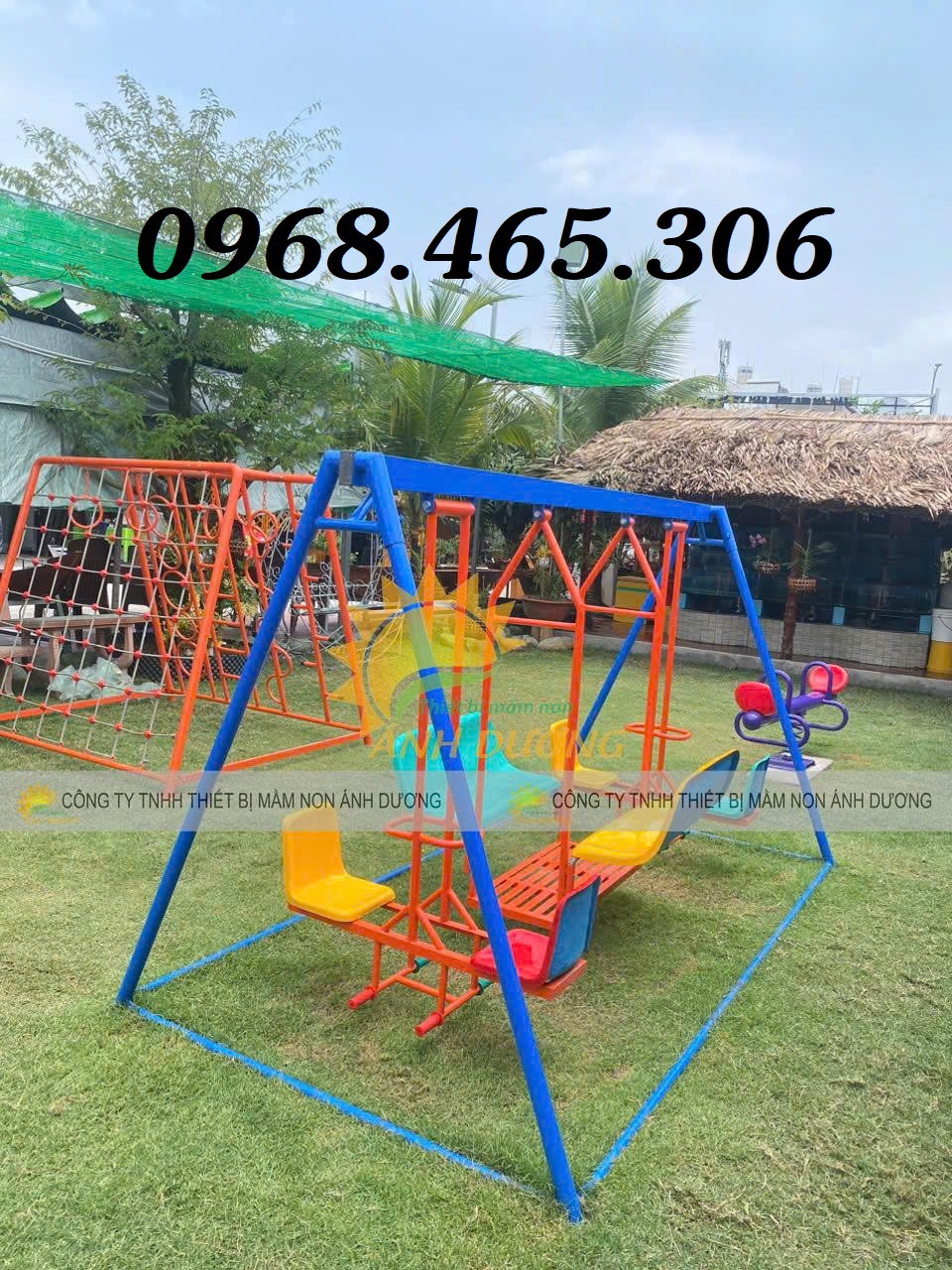 Cầu trượt mầm non, thang leo xích đu trẻ em ngoài trời