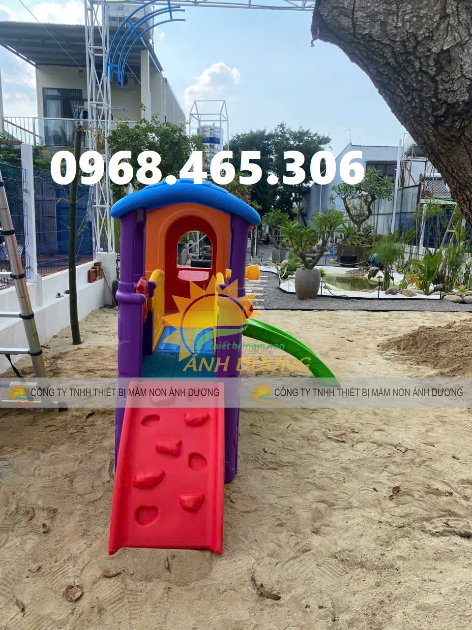 nhà khối cầu trượt trẻ em, bộ cầu trượt ngôi nhà cho bé