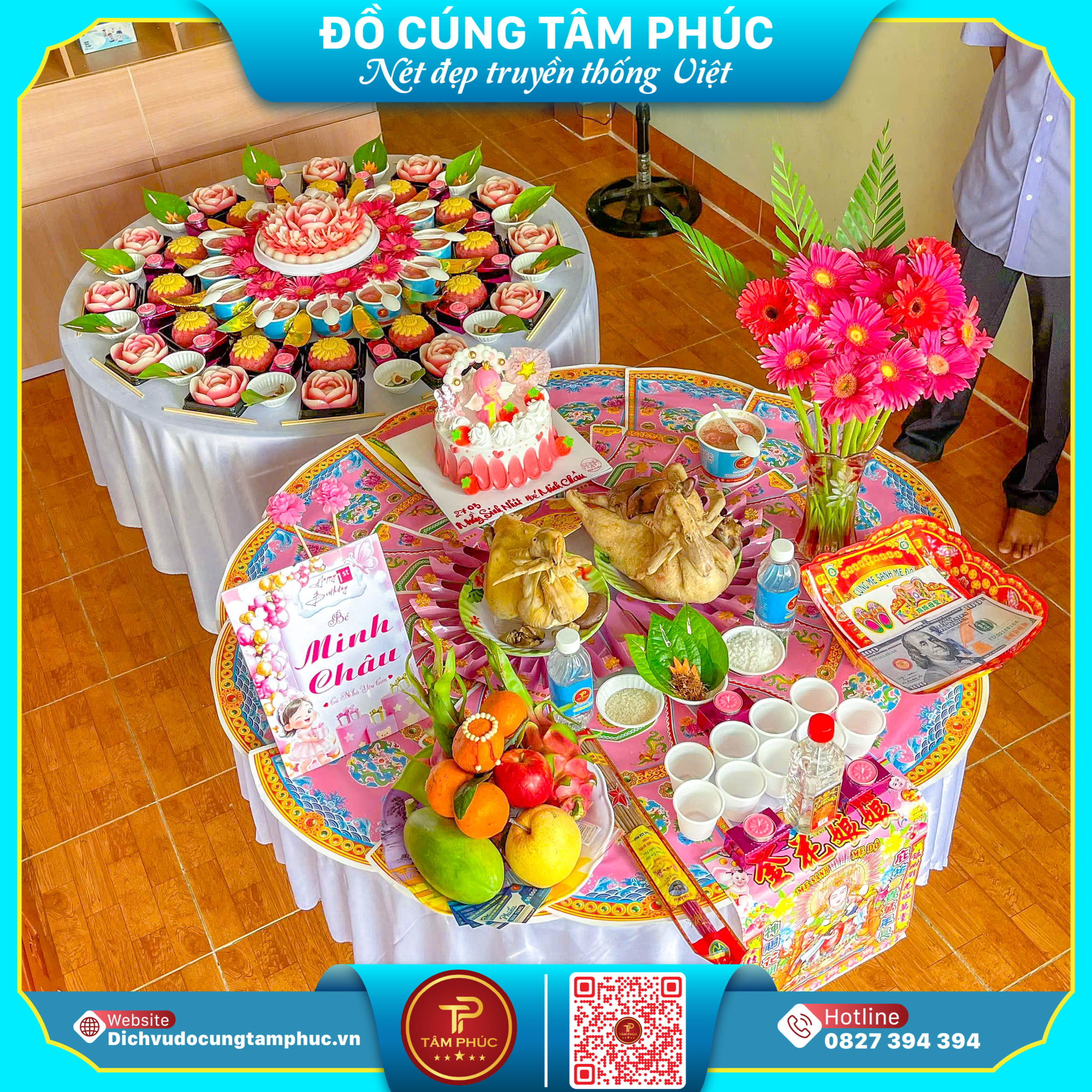 Đặt Mâm Cúng Trọn Gói - Tặng Kèm Bảng Tên Cho Bé Yêu