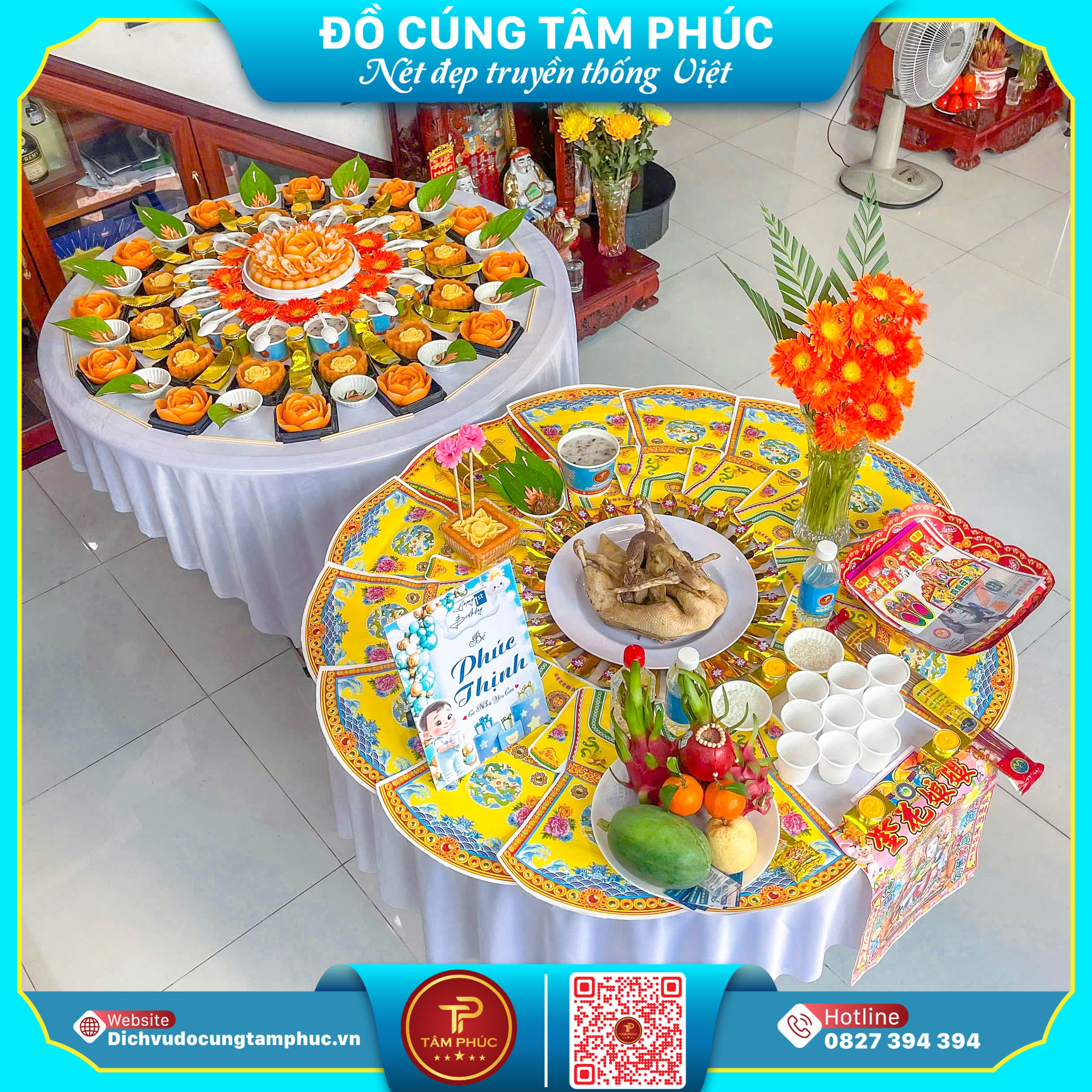 Đặt Mâm Cúng Trọn Gói - Tặng Kèm Bảng Tên Cho Bé Yêu