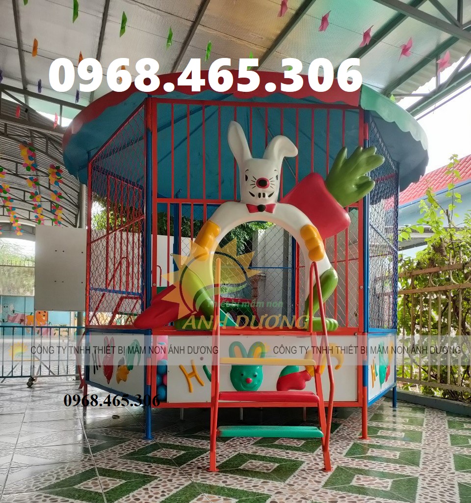 Nhà banh sắt trẻ em, nhà banh ngoài trời cho bé, nhà banh mầm non
