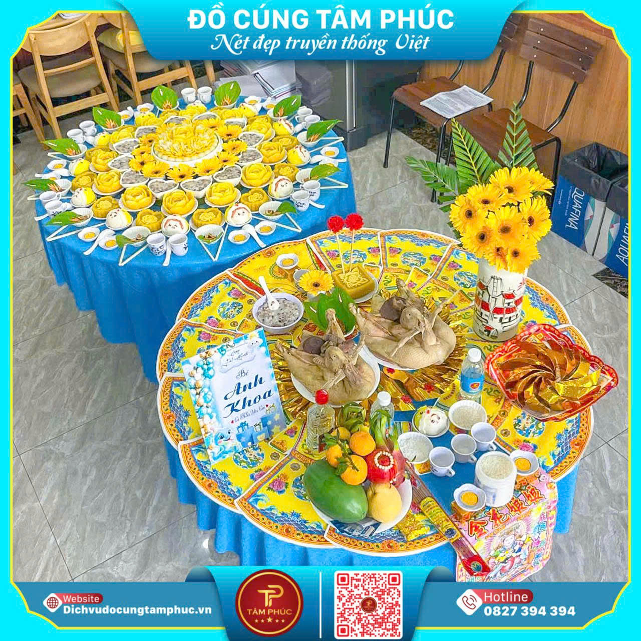 Sắc Vàng Tài Lộc Trên Mâm Cúng Mụ Cho Bé Trai