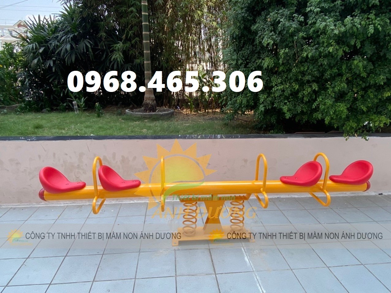 Bập bênh lò xo 2 chỗ ngồi, bập bênh lò xo trẻ em, bập bênh mầm non