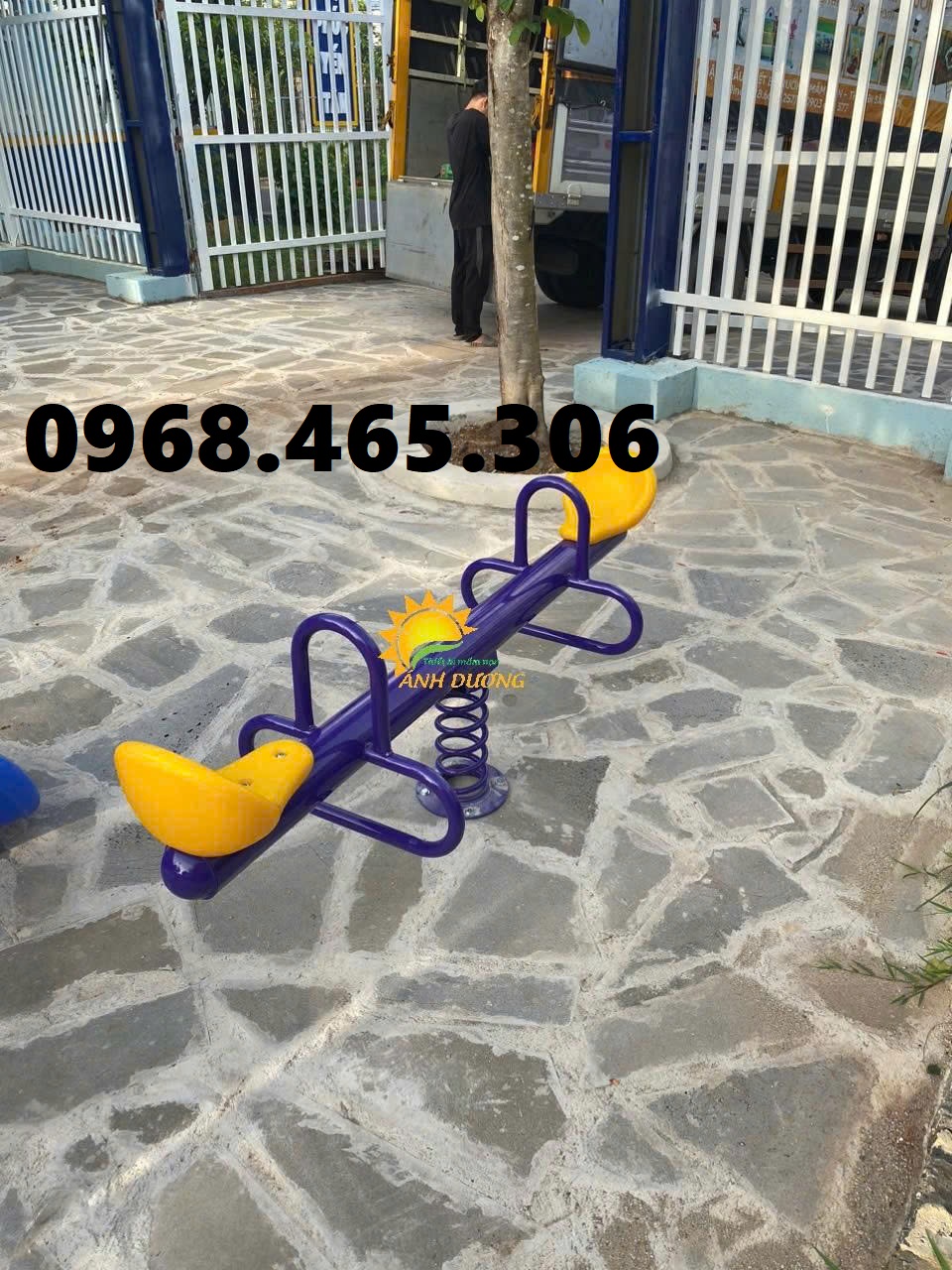 Bập bênh lò xo 2 chỗ ngồi, bập bênh lò xo trẻ em, bập bênh mầm non