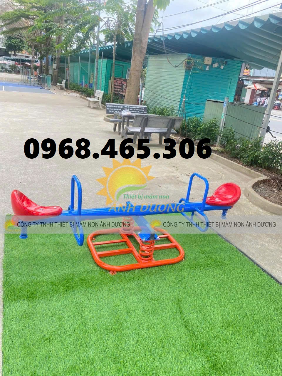 Bập bênh lò xo 2 chỗ ngồi, bập bênh lò xo trẻ em, bập bênh mầm non