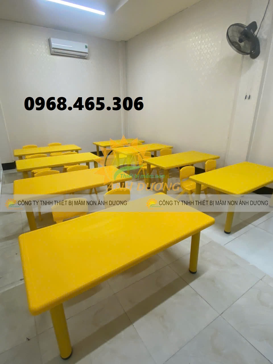 Bàn chữ nhật mầm non, bàn nhựa mầm non nhập khẩu, bàn ghế mầm non