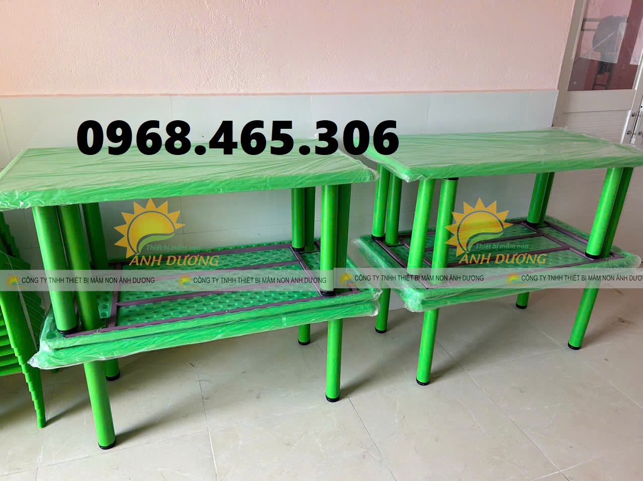 Bàn chữ nhật mầm non, bàn nhựa mầm non nhập khẩu, bàn ghế mầm non