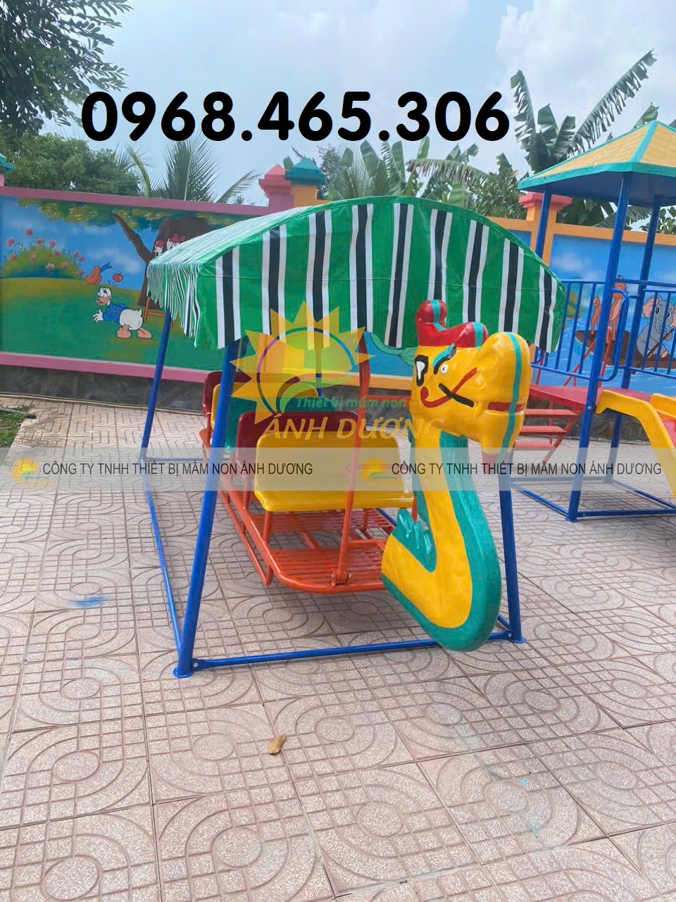 Thang leo mầm non, xích đu mầm non ngoài trời, cầu trượt trẻ em
