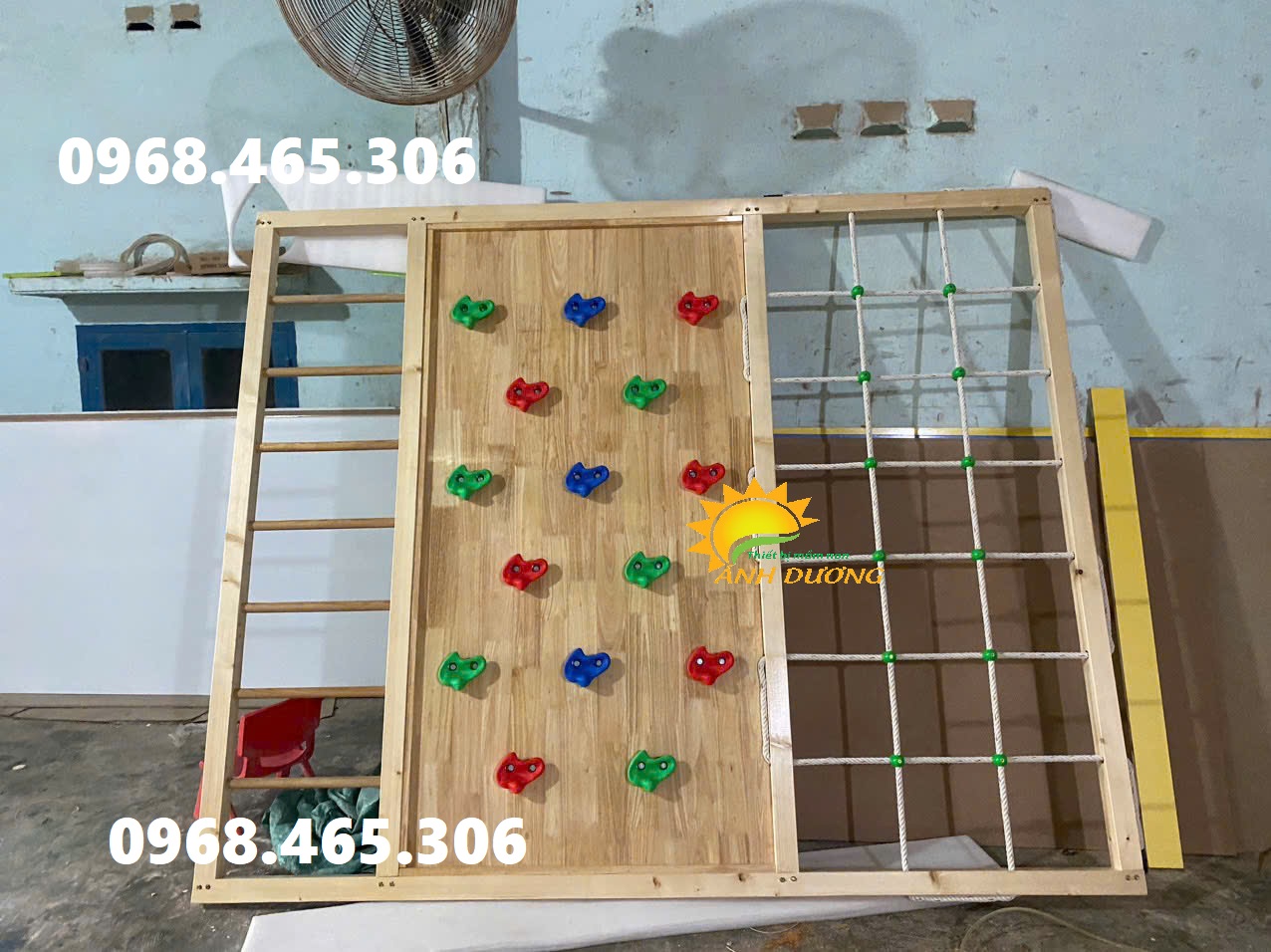 Thang leo gỗ mầm non, thang leo xà đu mầm non, thang leo vận động