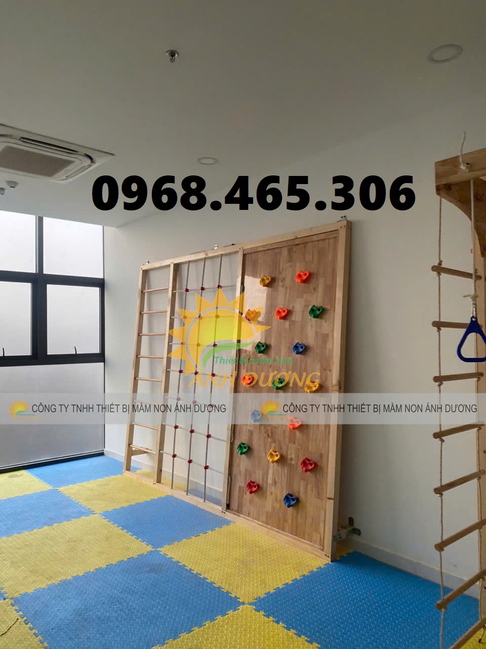 Thang leo gỗ mầm non, thang leo xà đu mầm non, thang leo vận động