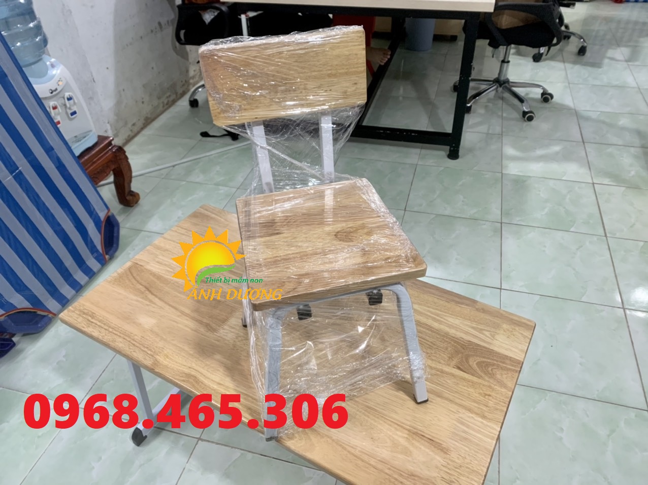 Bàn gỗ chữ nhật mầm non, bàn gỗ vuông mầm non, bàn gập chân mầm non